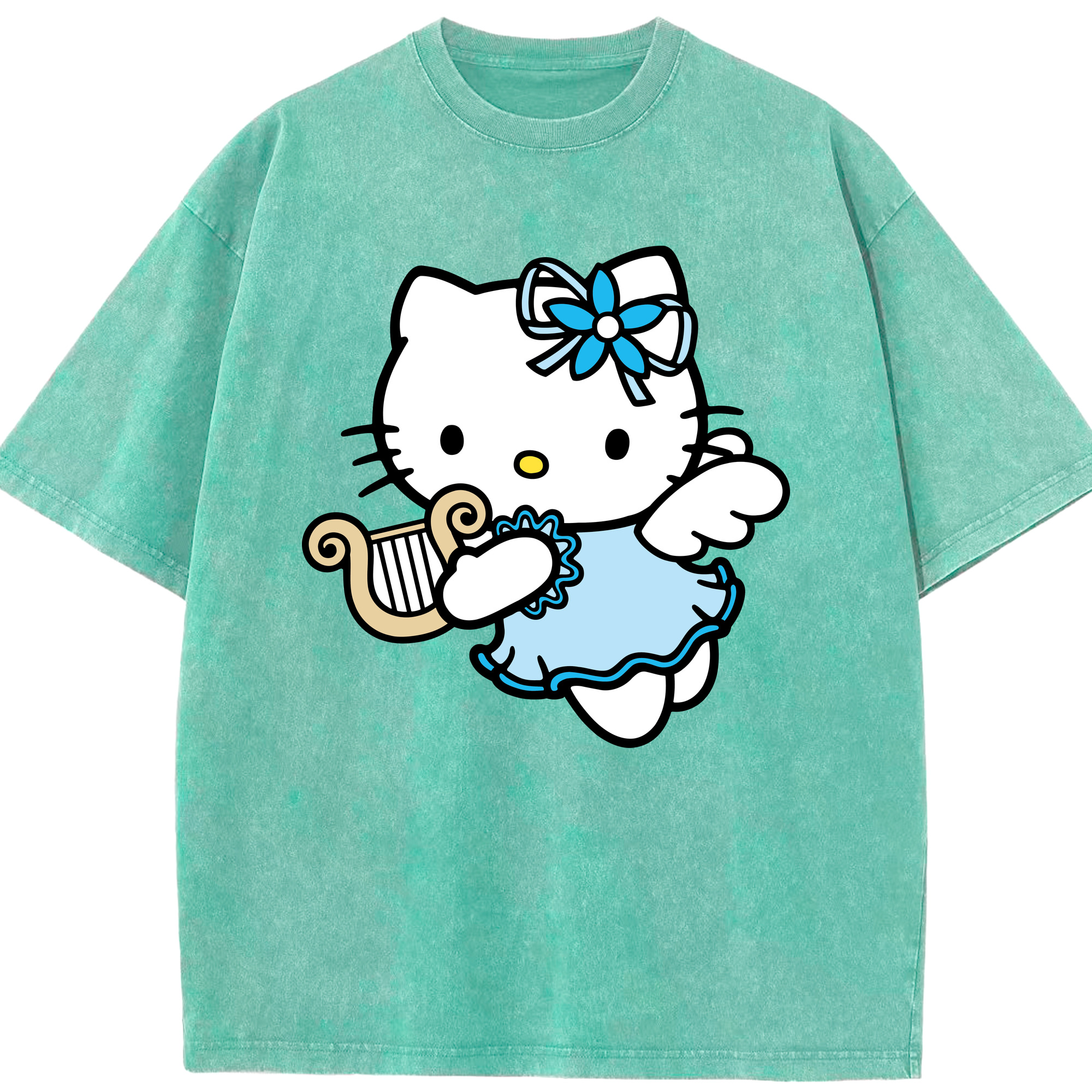 （画像用） Hello Kitty ハローキティ 綿100% ヴィンテージ風 半袖Tシャツ（フロントプリント）